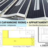 Capannone industriale + appartamento con giardino