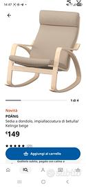 sedia a dondolo con poggiapiedi