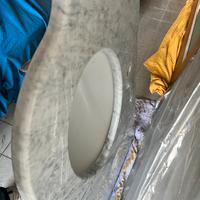 Top/Piano in marmo con lavabo incassato