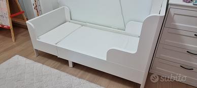 Letto allungabile bianco con materasso 