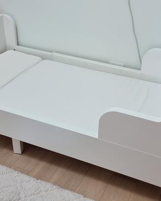 Letto allungabile bianco con materasso 
