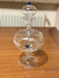 Elegante  caraffa in vetro soffiato di Murano
