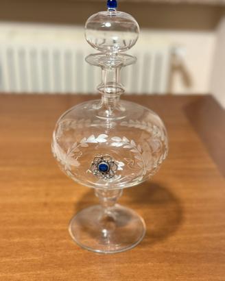 Elegante  caraffa in vetro soffiato di Murano