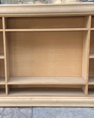 libreria a giorno da parete con  porta tv  grezza