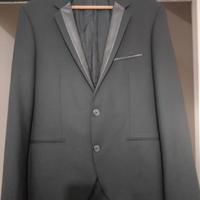giacca blazer uomo con inserti in ecopelle