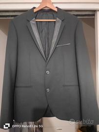 giacca blazer uomo con inserti in ecopelle
