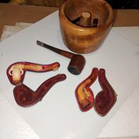 pipe da collezione in osso e legno
