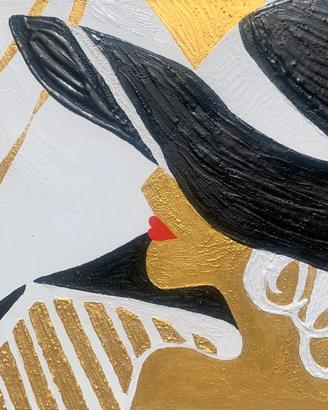 Quadro dipinto a mano materico con colori acrilici