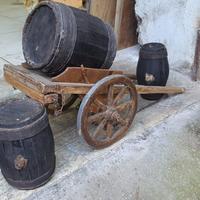 Carretto in legno per pastori presepe