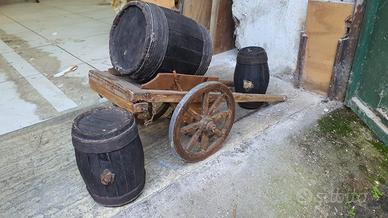 Carretto in legno per pastori presepe