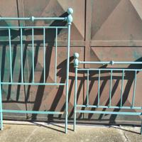 coppia testata e pediera, in ferro Azzurro-shabby