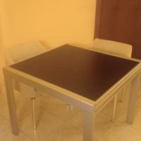 Tavolo wenge'nero alluminio 90*90 h 75 allungabile