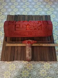 Rullo decorativo antico orientale in legno