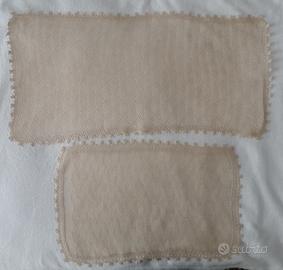 2 Runner / centrini uncinetto vintage ecru