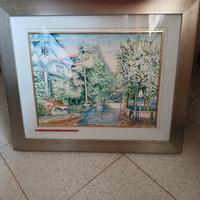 Quadro ad acquarello:  Solcio Lago Maggiore 