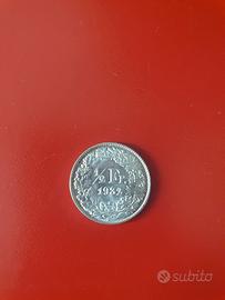 Mezzo franco svizzero d'argento dell'anno 1932