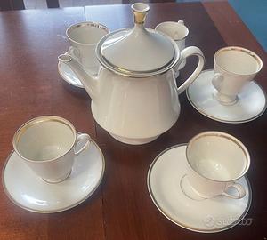 Servizio da tè Bavaria porcellana bordo color oro