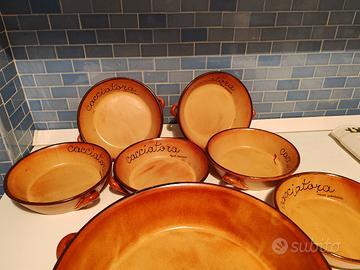 Set tegame e tegamini in terracotta smaltata