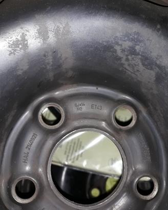 4 cerchioni in ferro 5 fori 14" originali vw polo