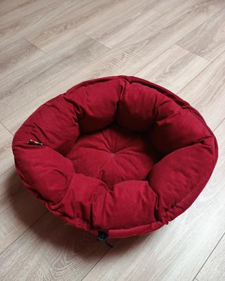 Cuccia Toffee 38 con cuscino rosso - come nuova
