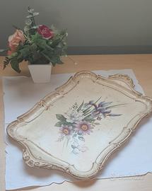 Vassoio vintage floreale shabby chic