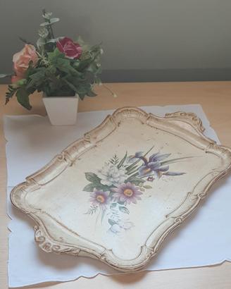 Vassoio vintage floreale shabby chic