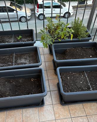 6x Fioriera Veca Anthea 60cm con sottovaso
