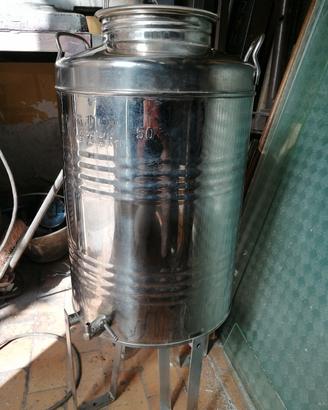 fusto inox 50 L per olio vino alimenti 18/10