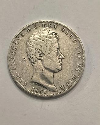 Sardegna - 5 lire 1839 (R2)