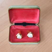 gemelli vintage madreperla placcati oro