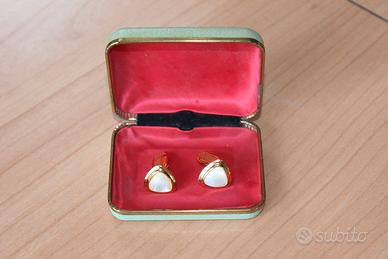 gemelli vintage madreperla placcati oro