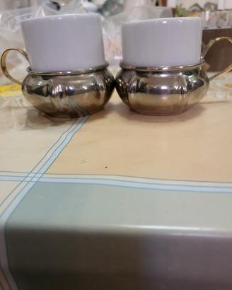 coppia tazzine vintage supporto  gold haven