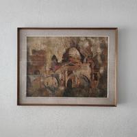 Grande quadro olio su tela materico. 