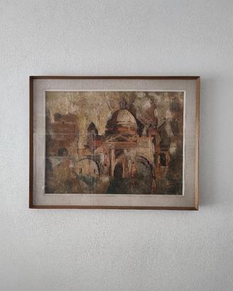 Quadro grande  olio su tela materico. Matias Ruz