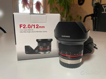 Obiettivo Samyang 12mm f2.0 fuji