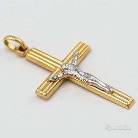 CIONDOLO CROCE CROCIFISSO IN ORO GIALLO 18 KT 750/000 Referenza: C1442G - Foto 7