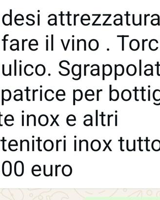 attrezzatura x fare vino