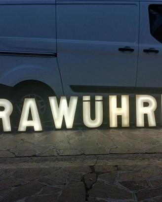 Insegna Luminosa Anni 50 BIRRA WUHRER Neon Vetro