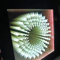 Lampada infinity mirror in legno con mandala 