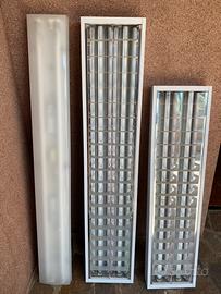 Plafoniere neon, telaio bianco