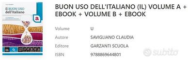 BUON USO DELL'ITALIANO (IL) VOLUME A + EBOOK + VOL