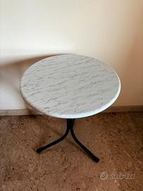 Tavolino rotondo stie Bistrot - Top effetto Marmo