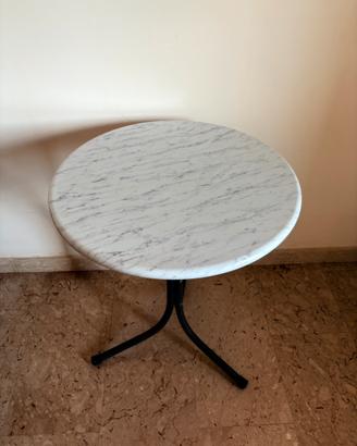Tavolino rotondo stie Bistrot - Top effetto Marmo