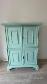 Credenza mobiletto stipo verde salvia 4 ante