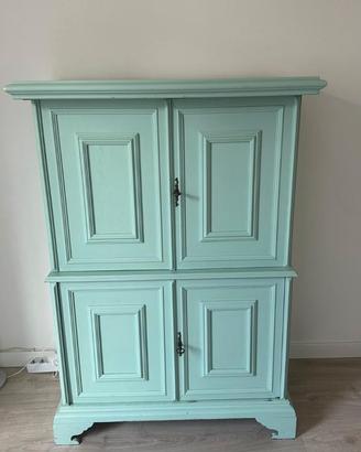 Credenza mobiletto stipo verde salvia 4 ante