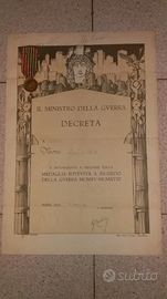 Ww1 diploma attestato medaglia prima guerra mondia