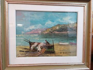 Quadro paesaggio marino- A. Giordani