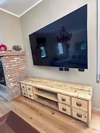 porta tv in legno vecchio 2 ante con vano a giorno