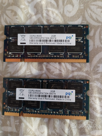 2x2 GB RAM DDR2 800