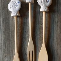 Sole e Luna set mestoli legno NUOVI cucina